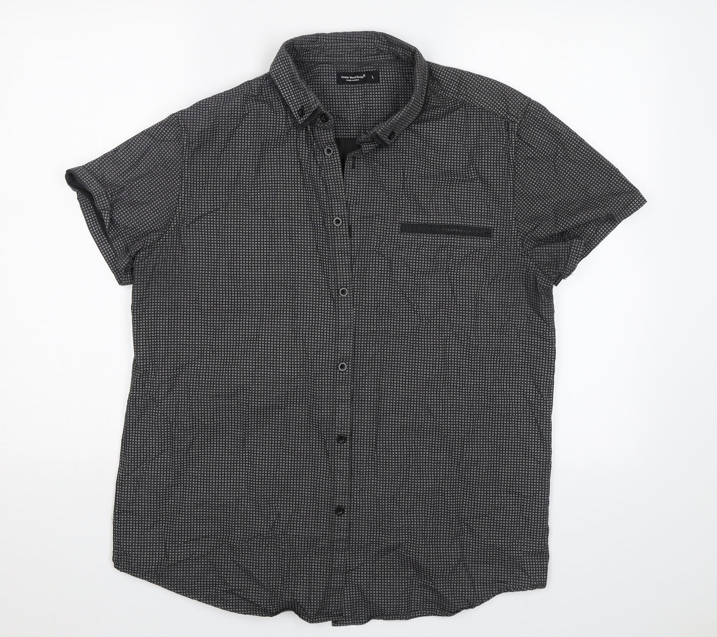 Cedar Wood State Mens Black    Button-Up Size L