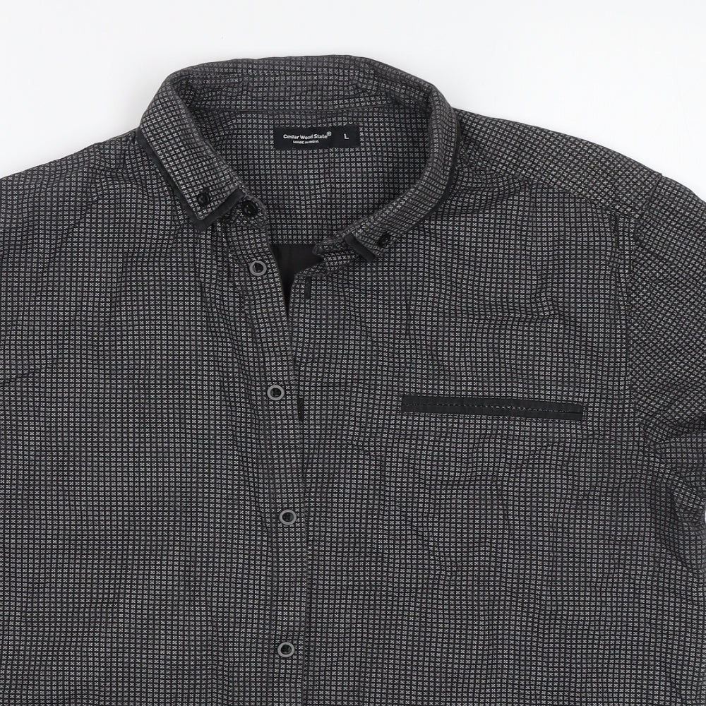 Cedar Wood State Mens Black    Button-Up Size L