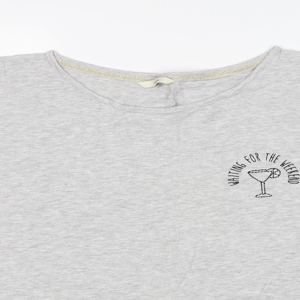 George Womens Grey   Basic T-Shirt Size 14  - Waiting for the weekend