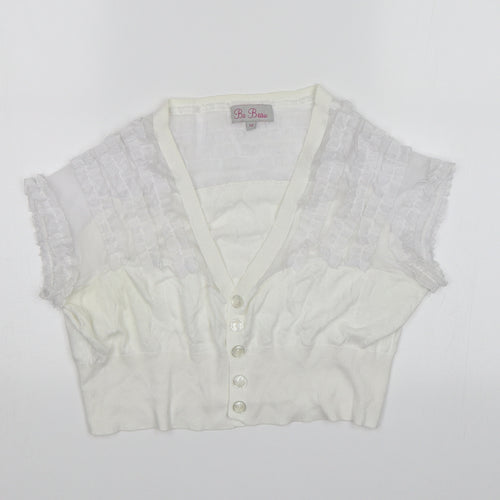 Be Beau Womens White   Cardigan Jumper Size 12