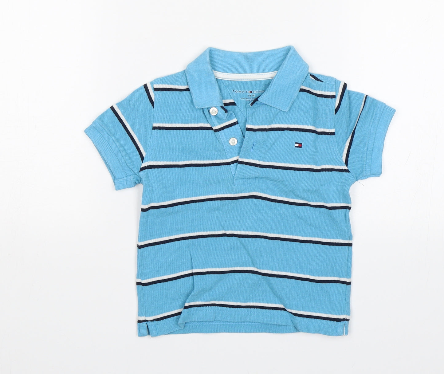 Tommy Hilfiger Baby Blue Striped  Basic Polo Size 18-24 Months