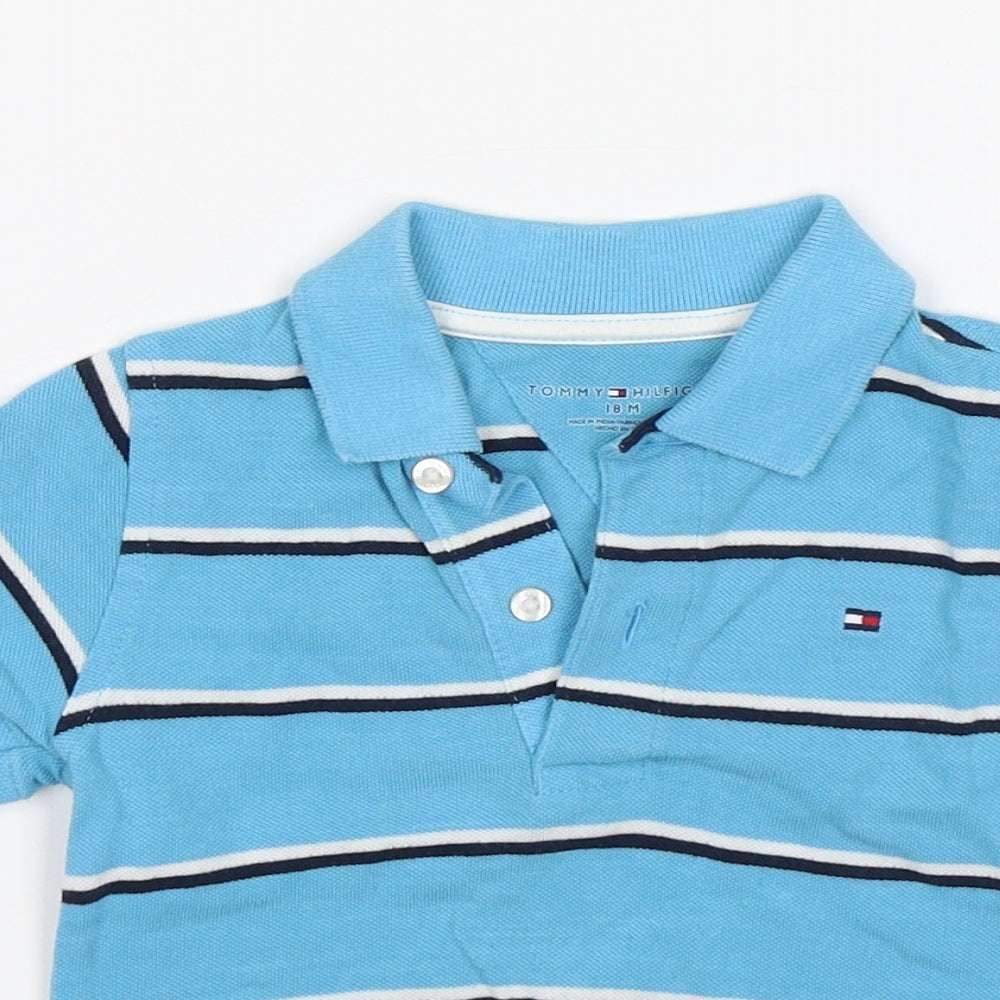 Tommy Hilfiger Baby Blue Striped  Basic Polo Size 18-24 Months