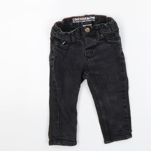 H&M Baby Black  Denim Jogger Jeans Size 9 Months