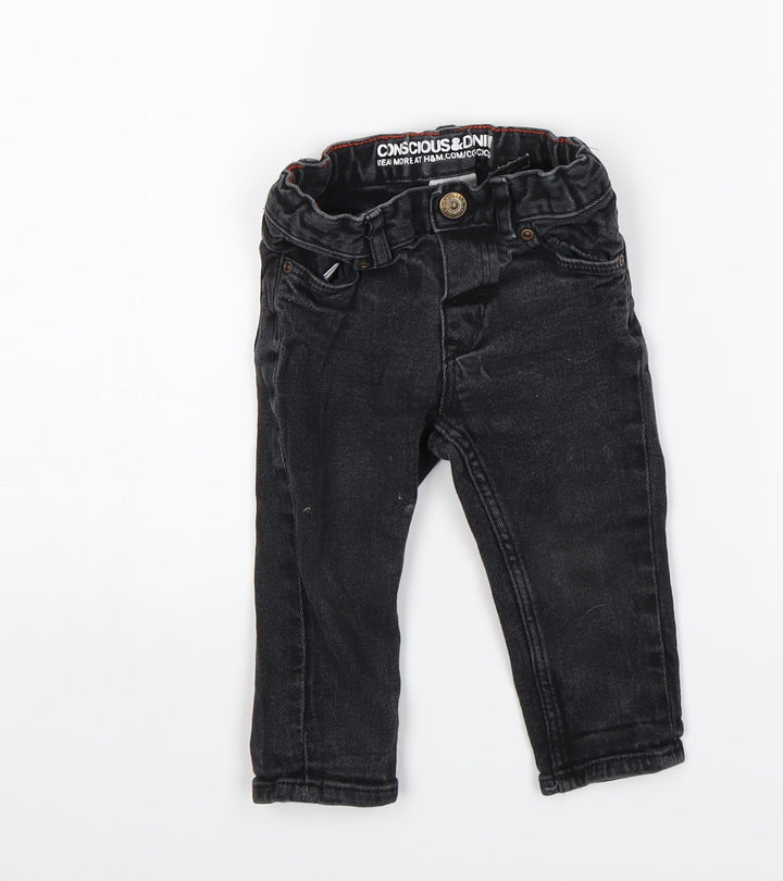 H&M Baby Black  Denim Jogger Jeans Size 9 Months