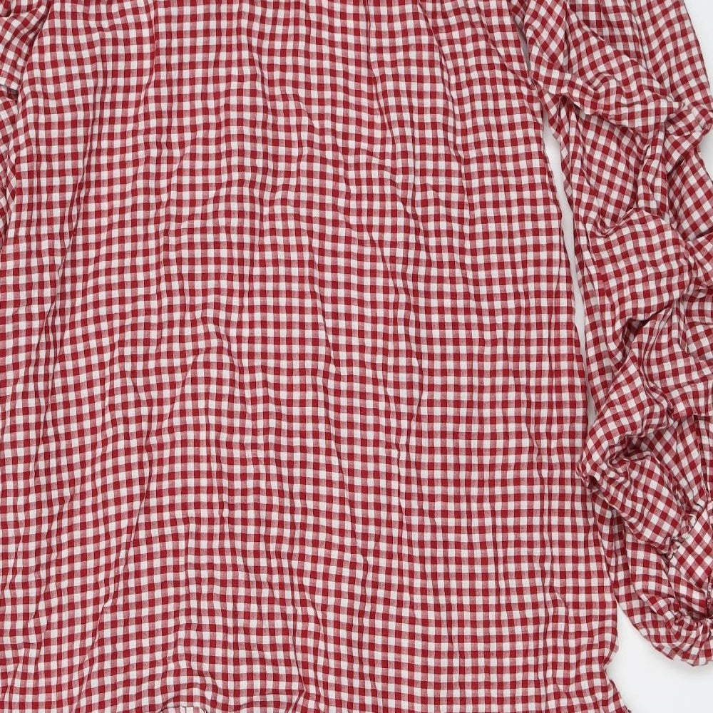 Zara Womens Red Check  Shift  Size M