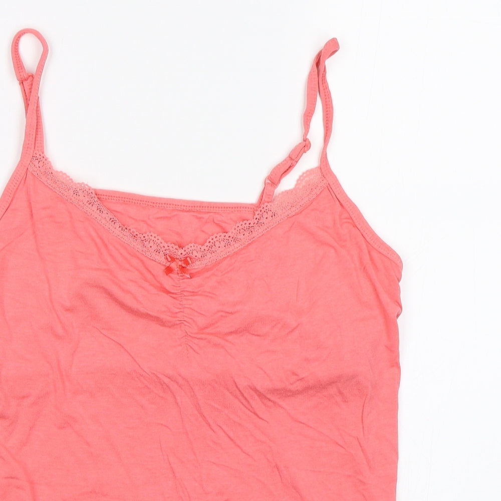 George Womens Pink Solid  Cami Pyjama Top Size 12