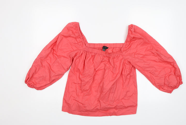 New Look Womens Pink Basic Blouse Size 12