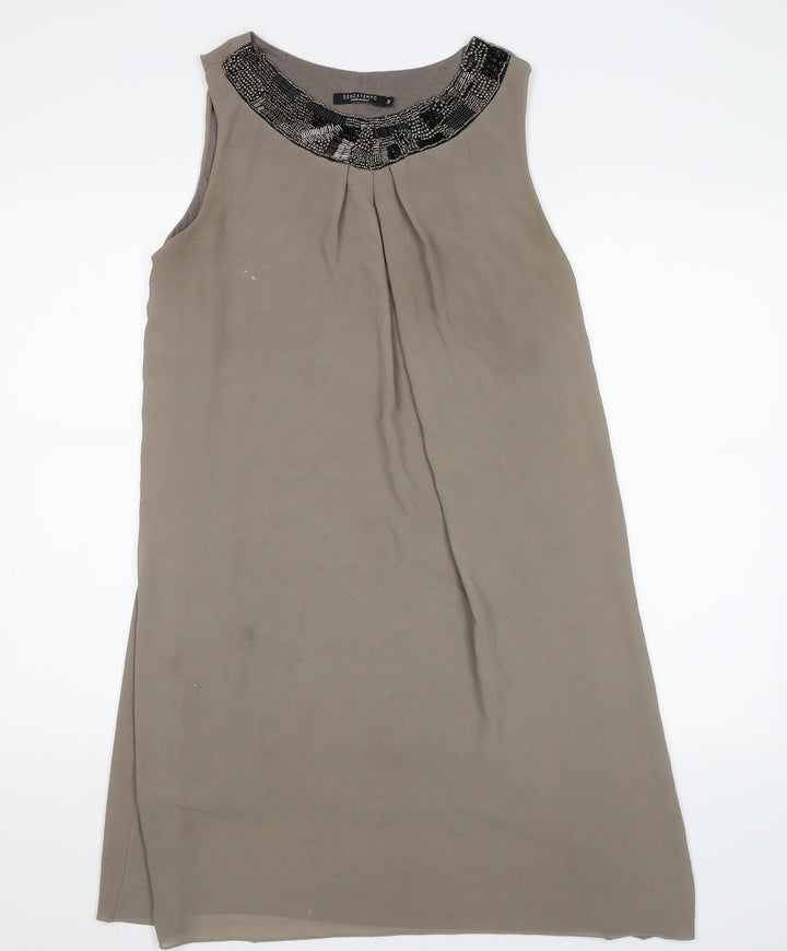 Senzatempo Womens Beige   Shift  Size M