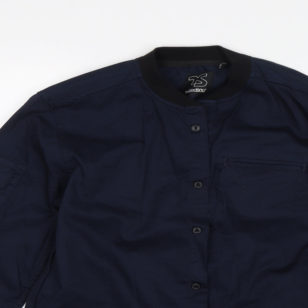 Twisted Soul Mens Blue    Button-Up Size S