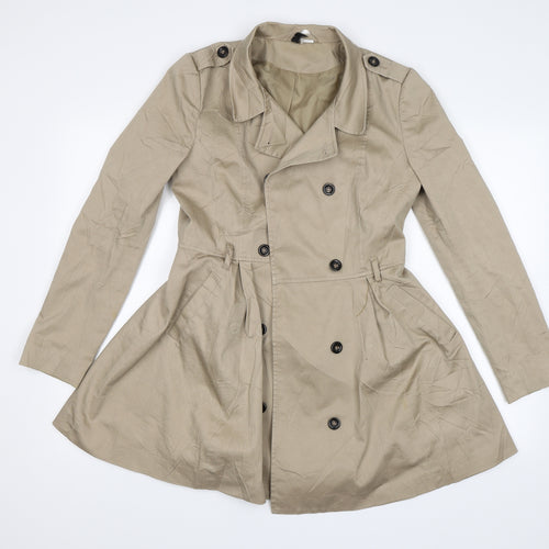 Divided Womens Beige   Overcoat Jacket Size 8