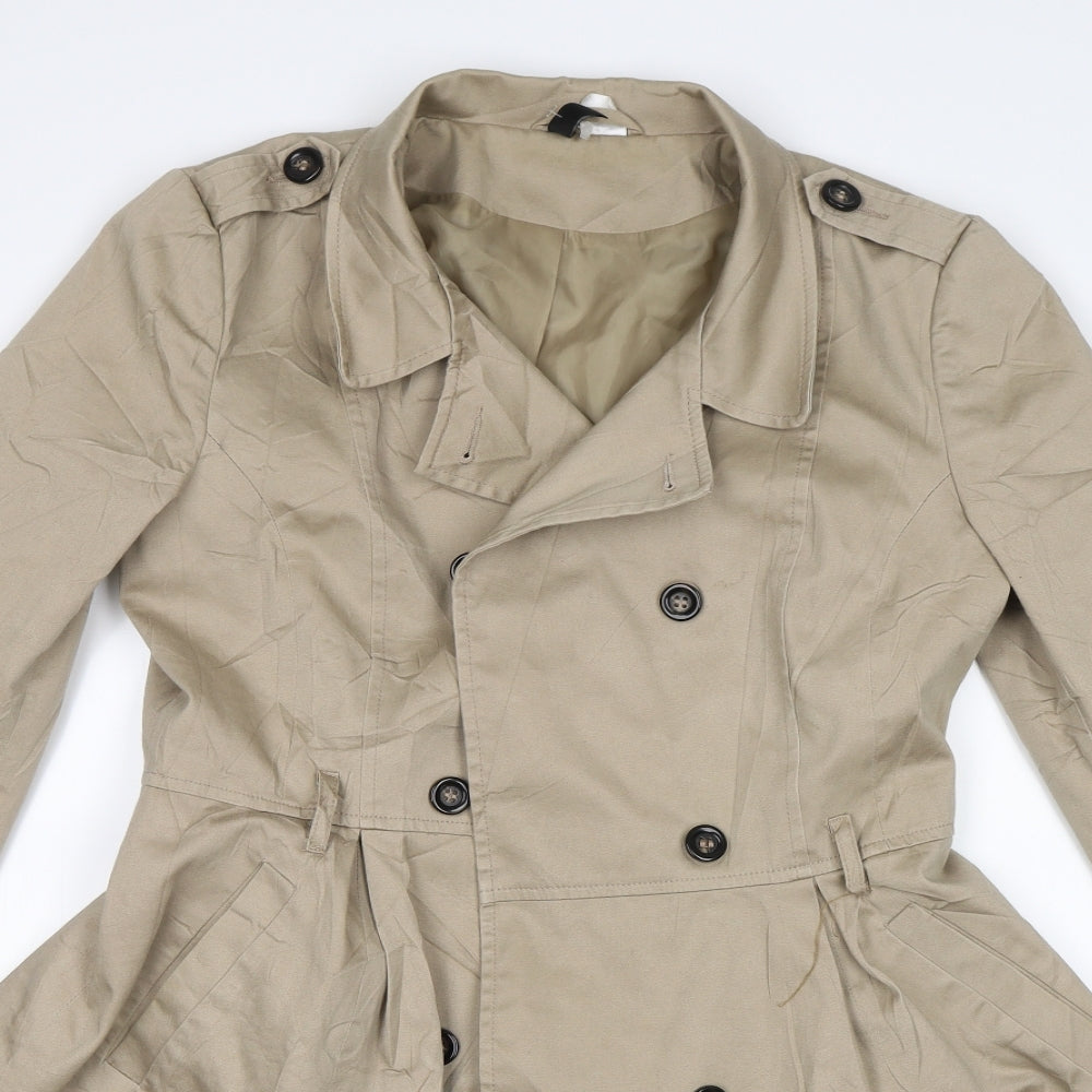 Divided Womens Beige   Overcoat Jacket Size 8