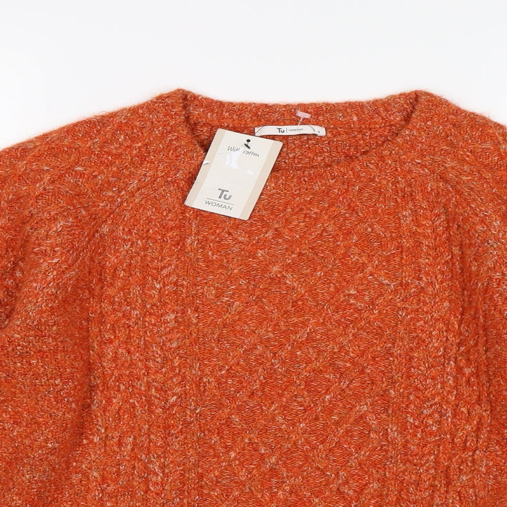 TU Womens Orange   Pullover Jumper Size 12
