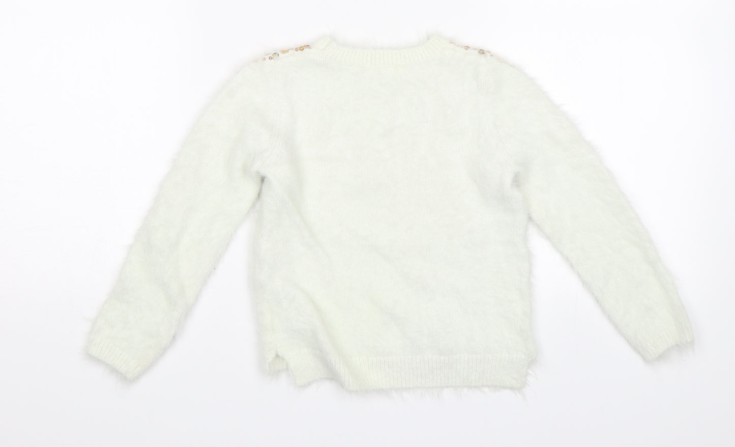 H&M Girls White   Pullover Jumper Size 5-6 Years