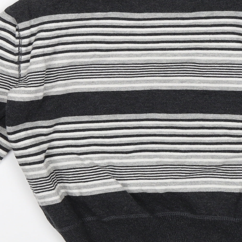 Primark Boys Grey Striped  Pullover Jumper Size 6-7 Years