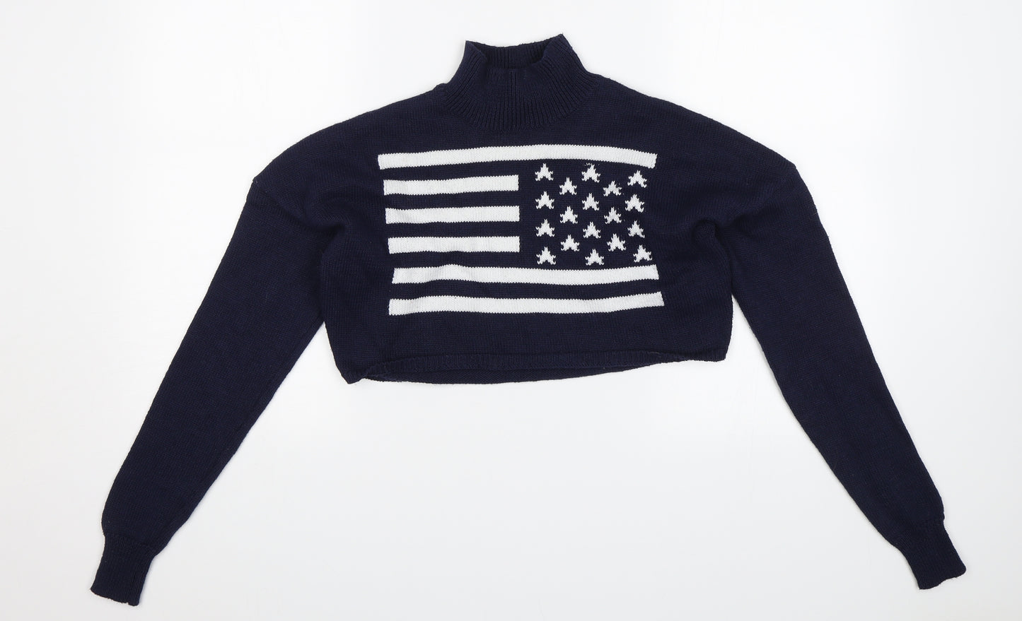 Missguided Womens Blue   Pullover Jumper Size 8  - Cropped