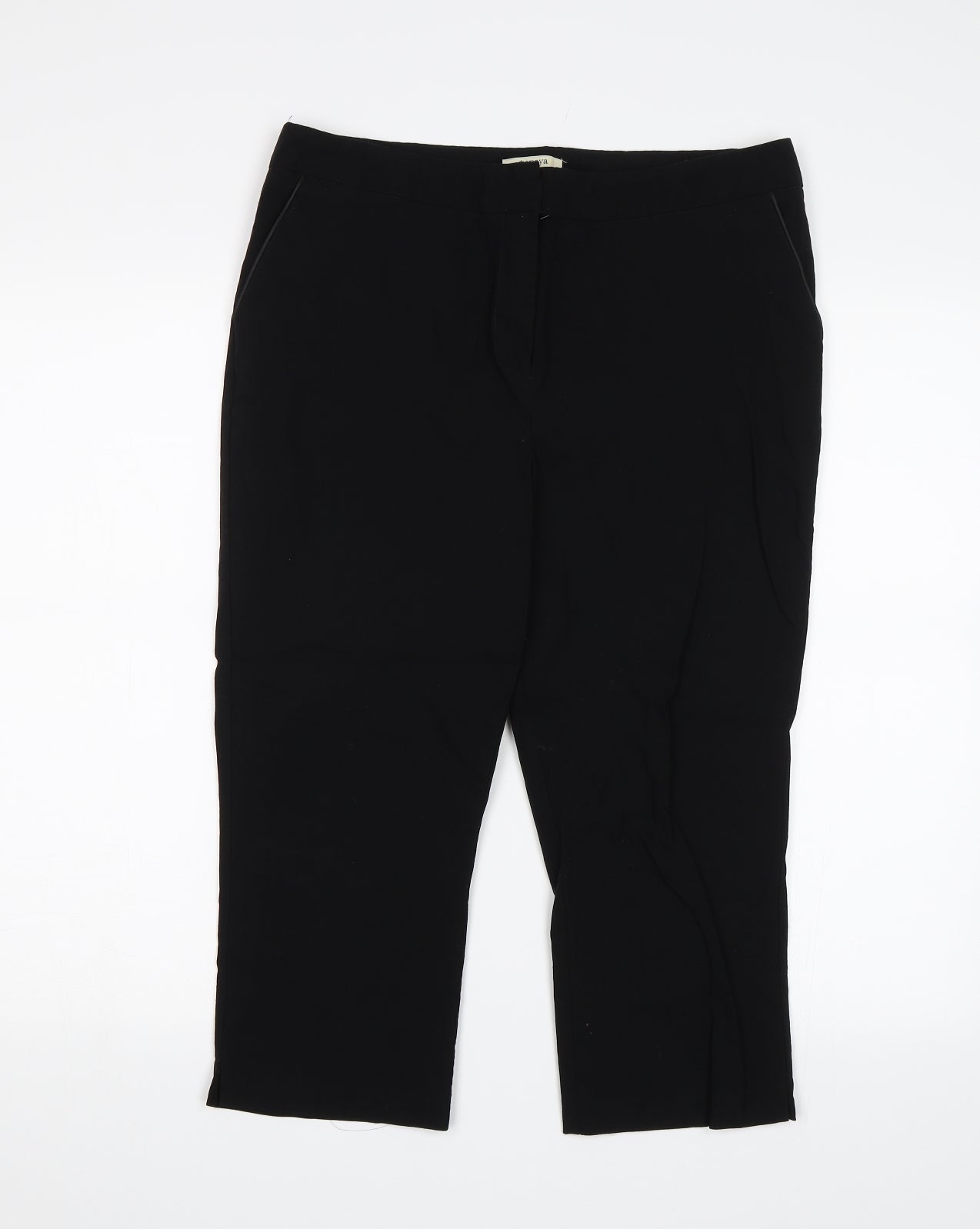 Papaya Womens Black   Chino Trousers Size 14 L20 in
