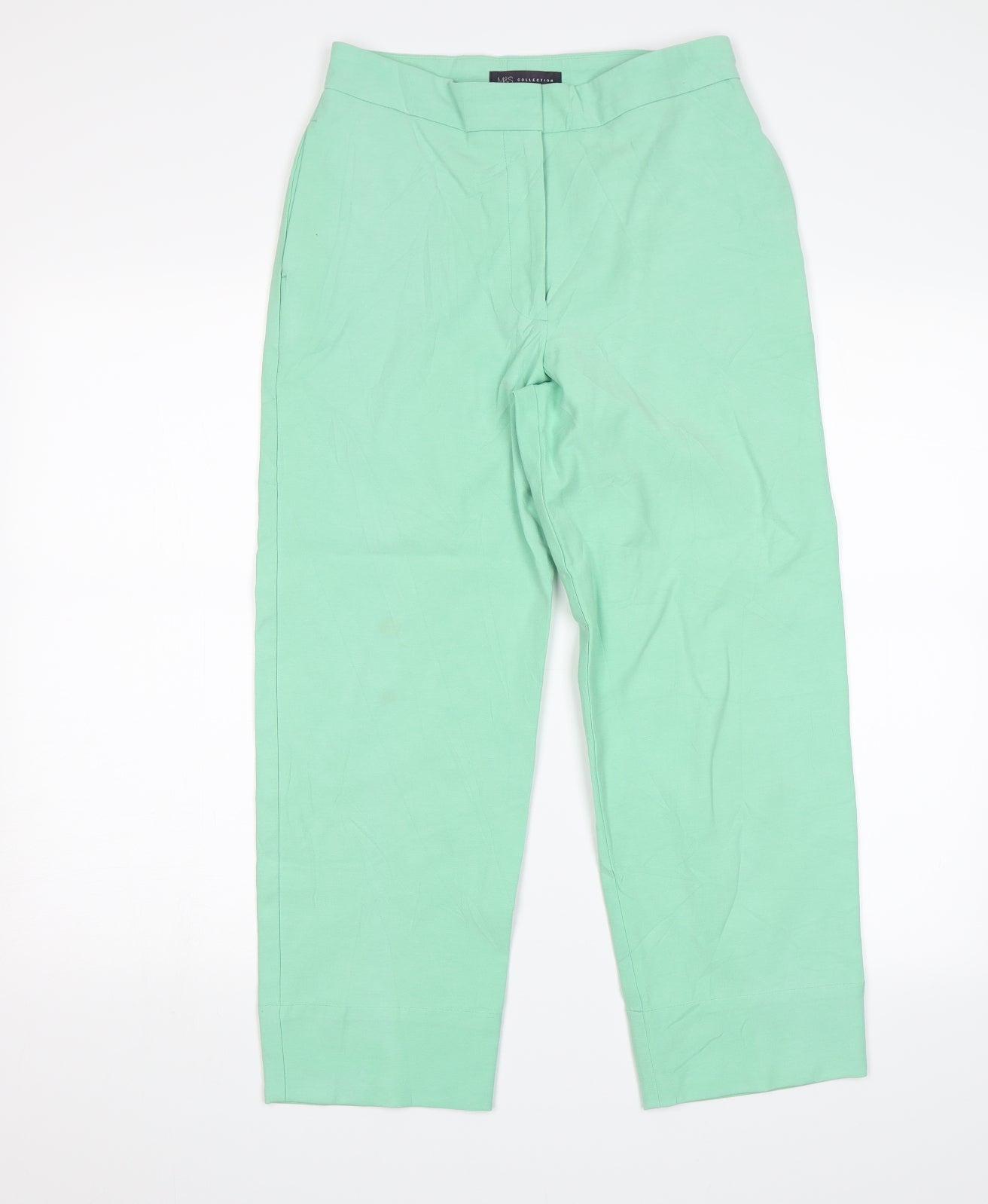 M&S Womens Green   Chino Trousers Size 8 L22 in