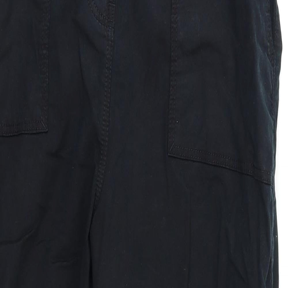 M&S Womens Black   Cargo Trousers Size 10 L21 in