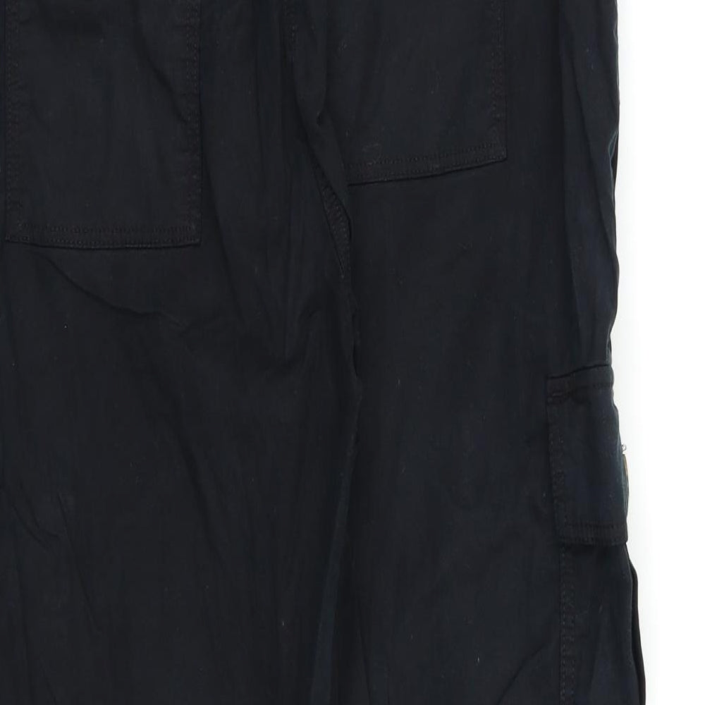 M&S Womens Black   Cargo Trousers Size 10 L21 in