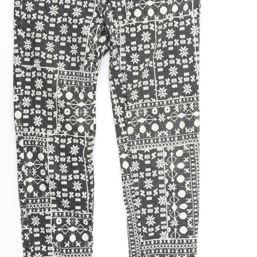 H&M Womens Multicoloured Geometric  Jegging Jeans Size 10 L29 in
