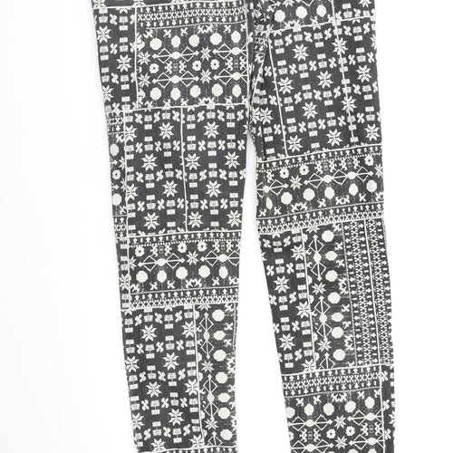 H&M Womens Multicoloured Geometric  Jegging Jeans Size 10 L29 in