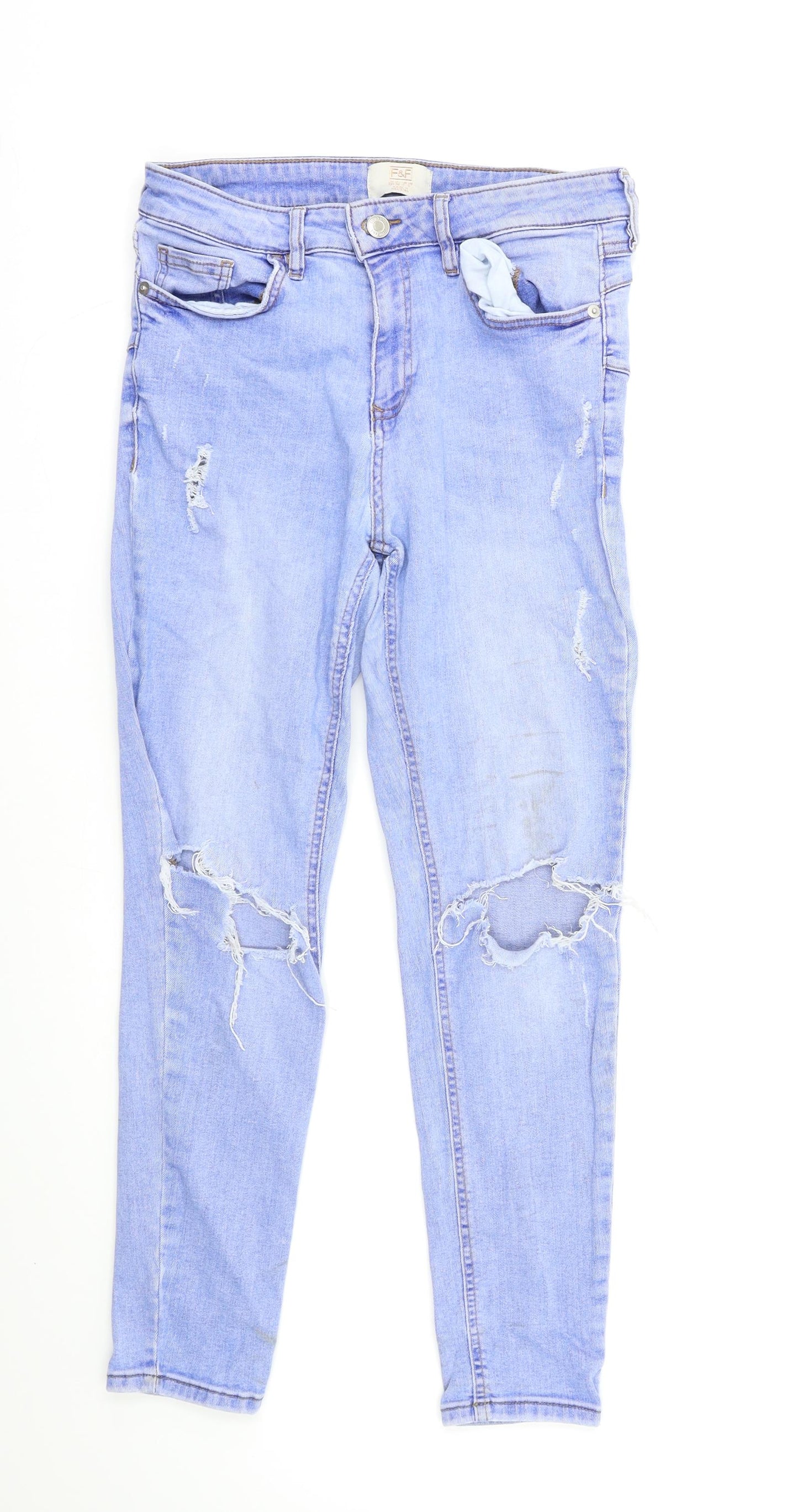 F&F Womens Blue   Skinny Jeans Size 10 L26 in