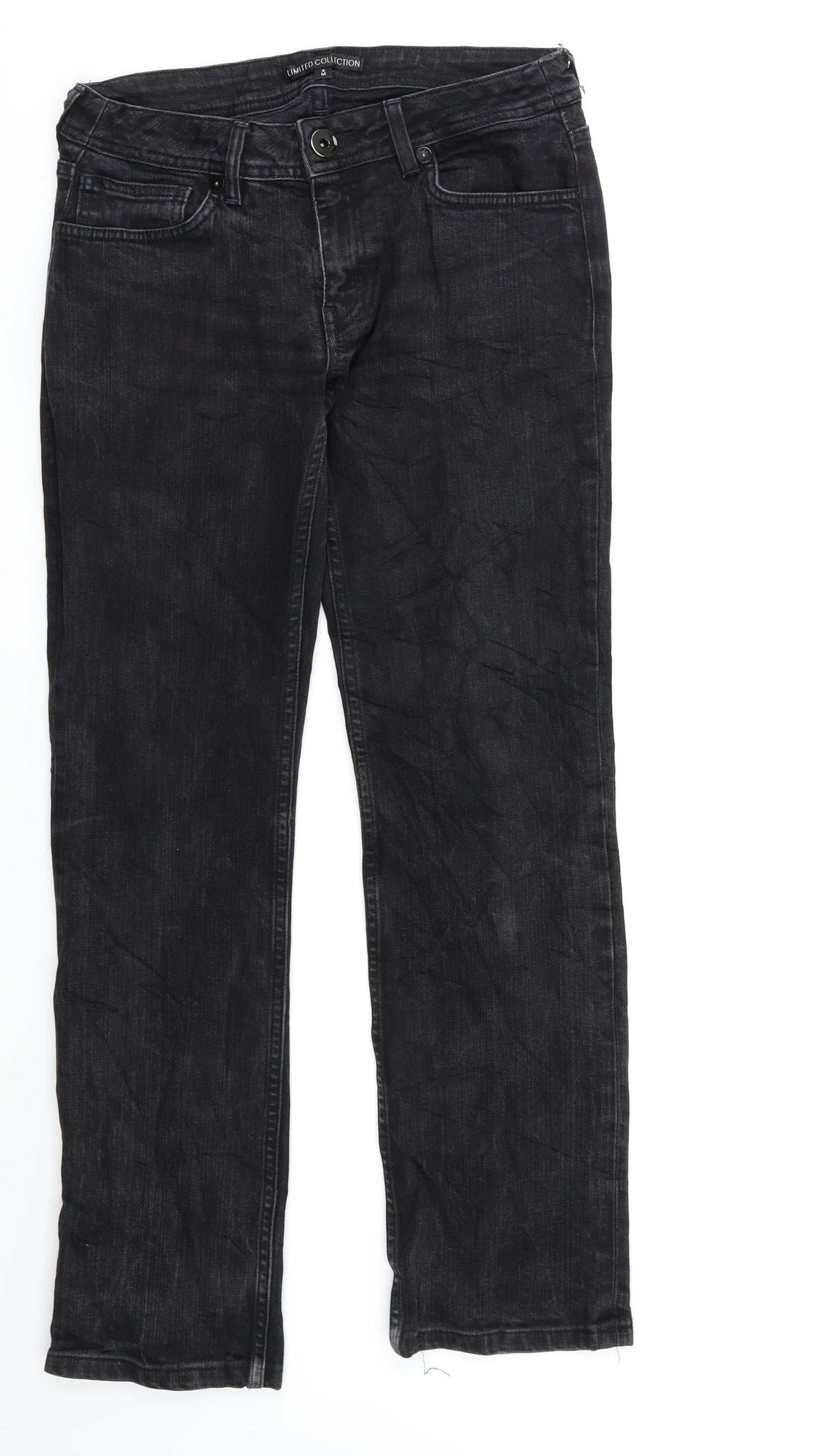 M&S Womens Black   Straight Jeans Size 8 L27 in