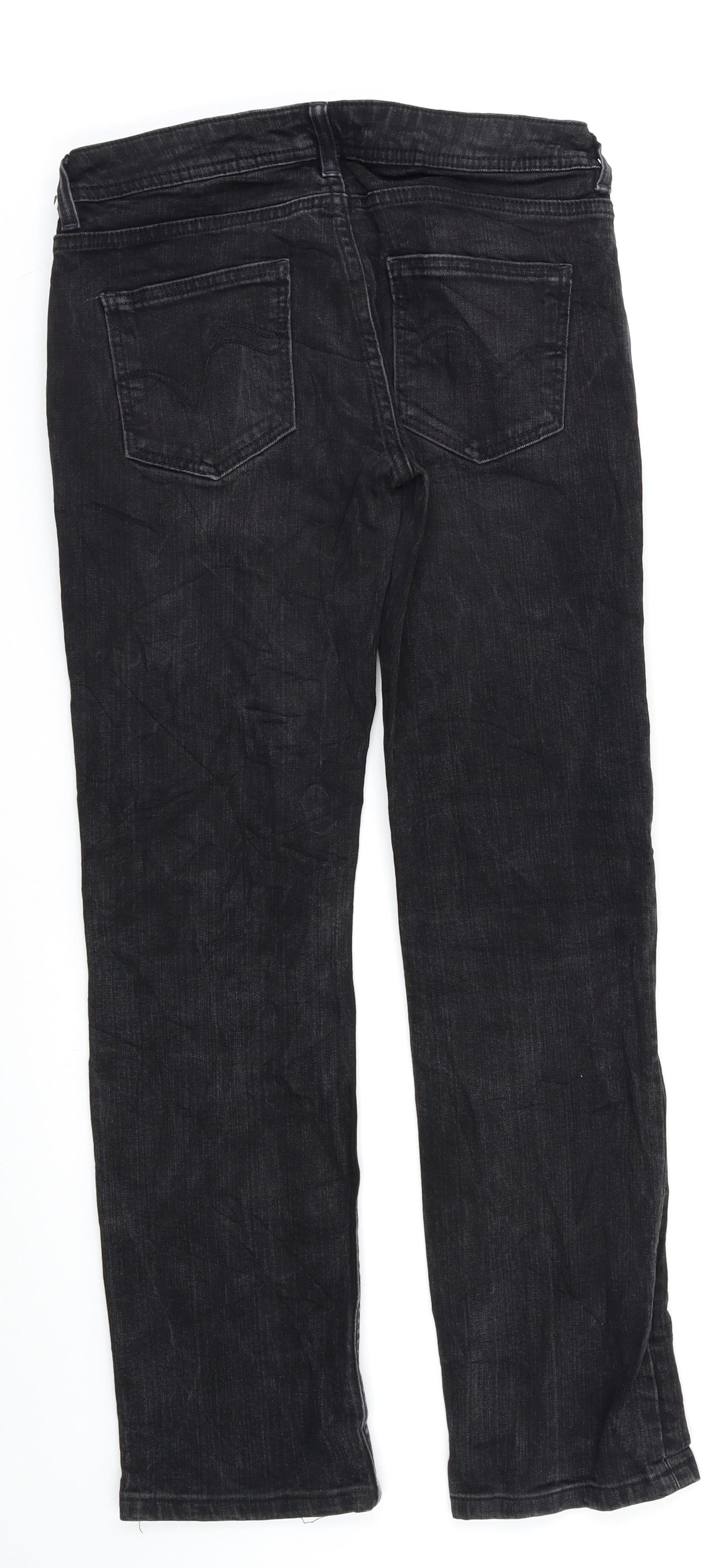 M&S Womens Black   Straight Jeans Size 8 L27 in