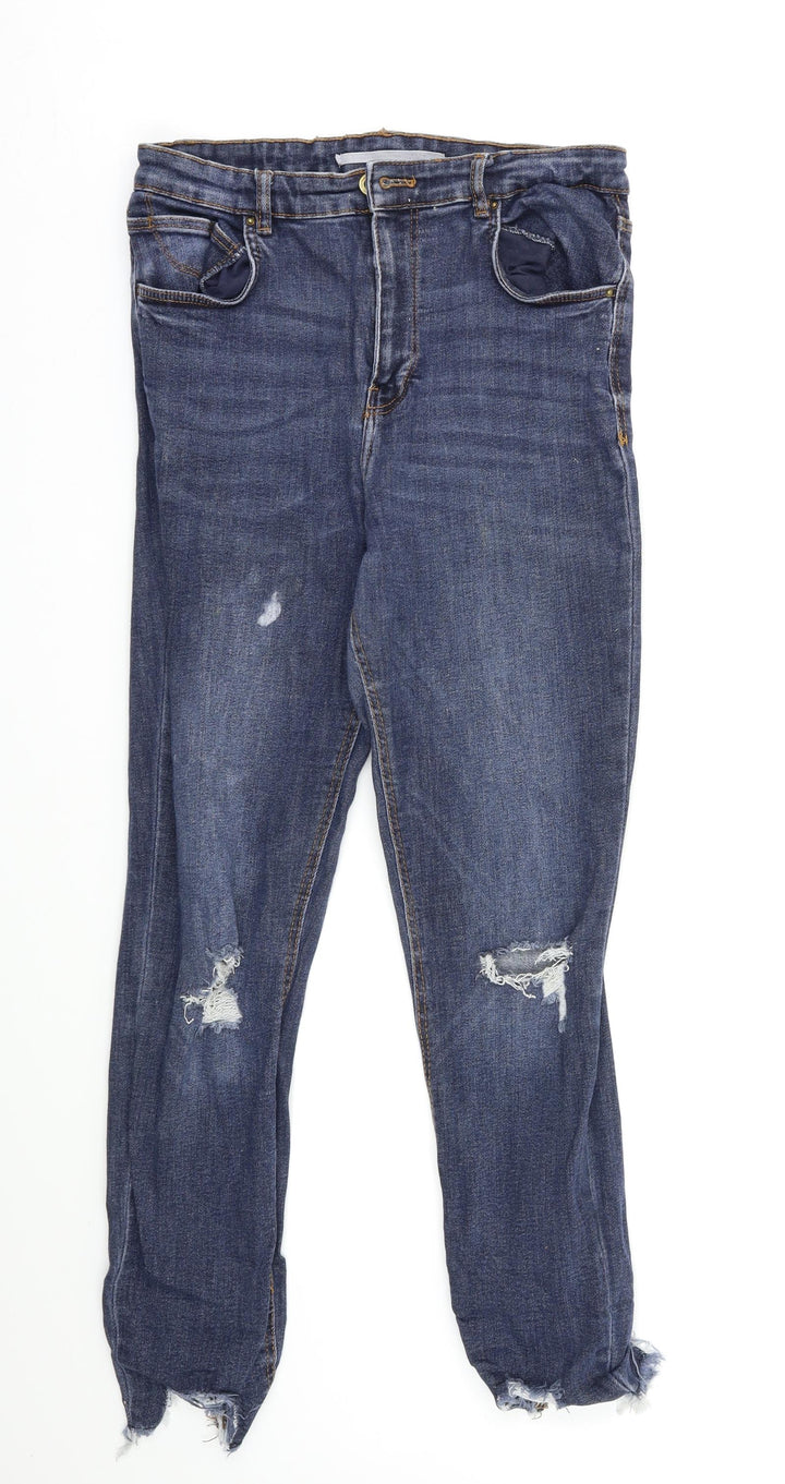Zara Womens Blue Straight Jeans Size 8 L28 in