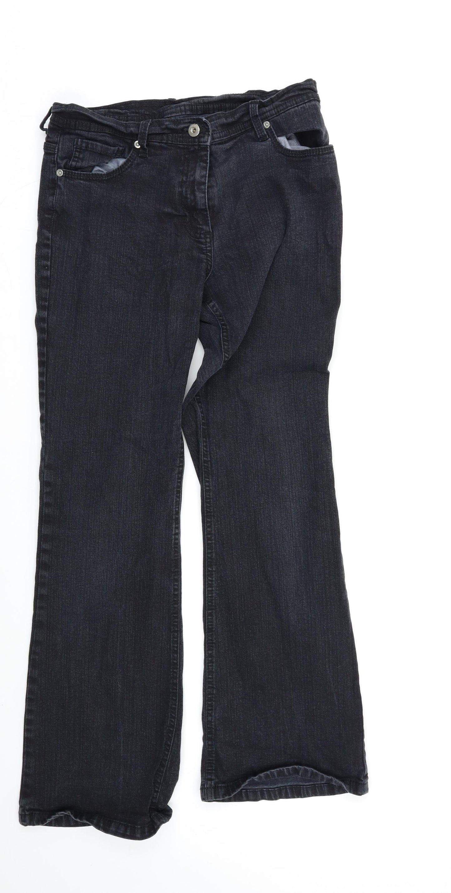 M&S Womens Black   Bootcut Jeans Size 10 L28 in