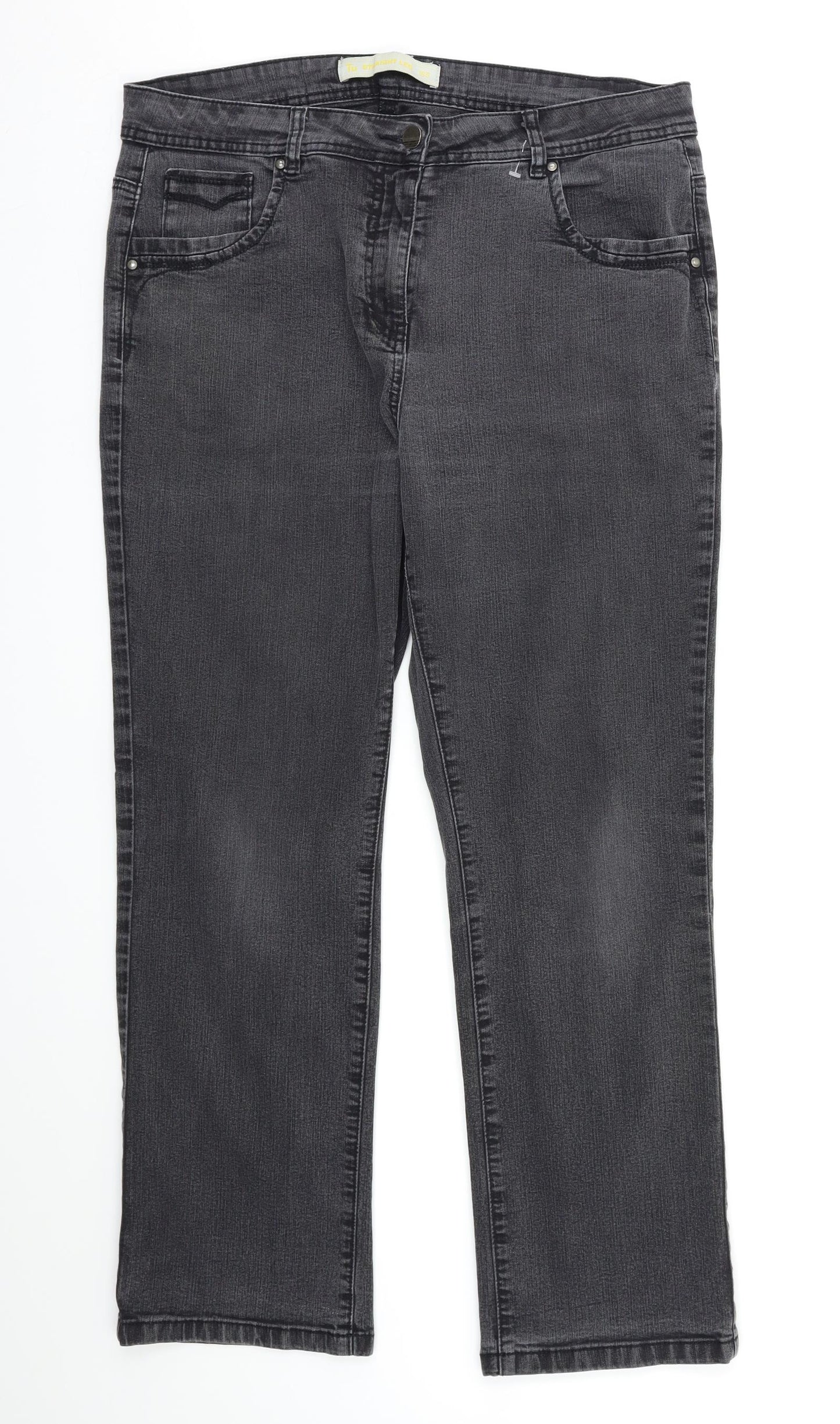 TU Womens Black   Straight Jeans Size 16 L28 in