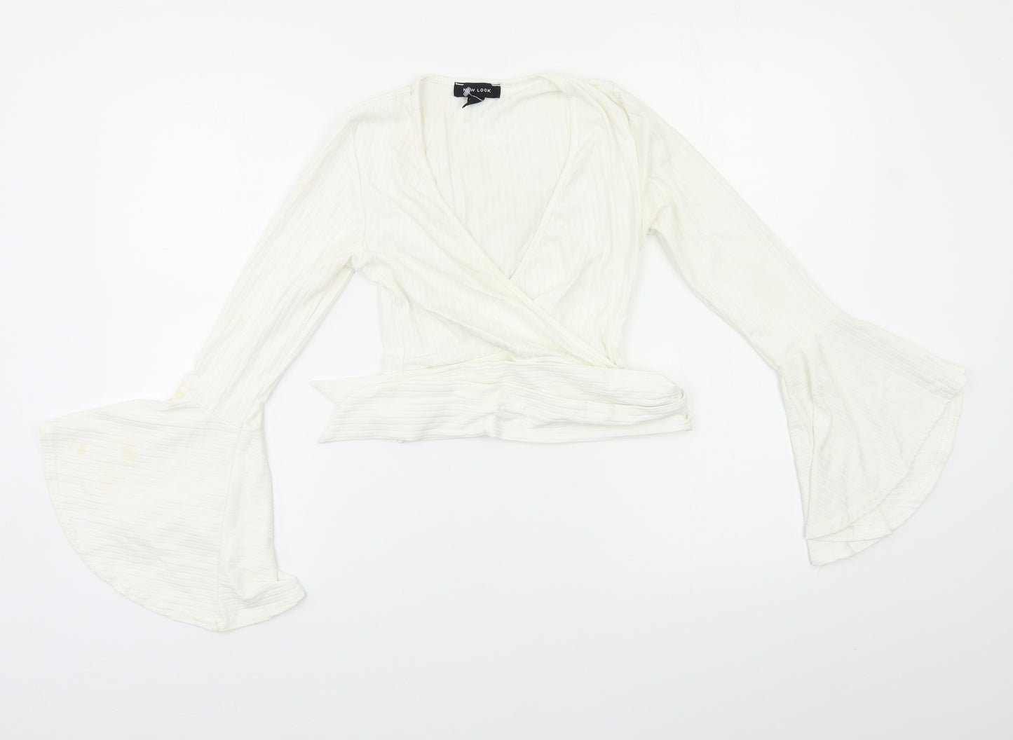 New Look Womens White   Wrap Blouse Size 6
