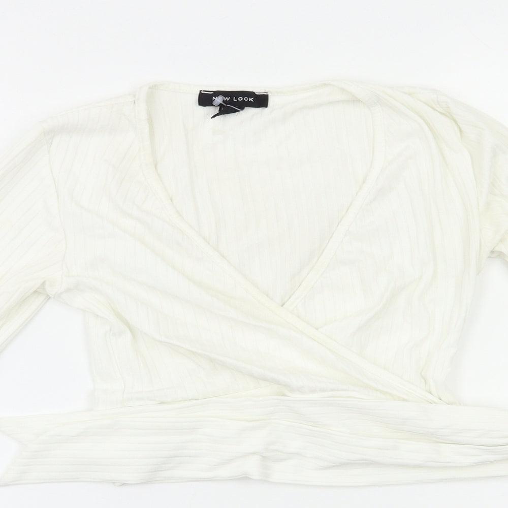 New Look Womens White   Wrap Blouse Size 6