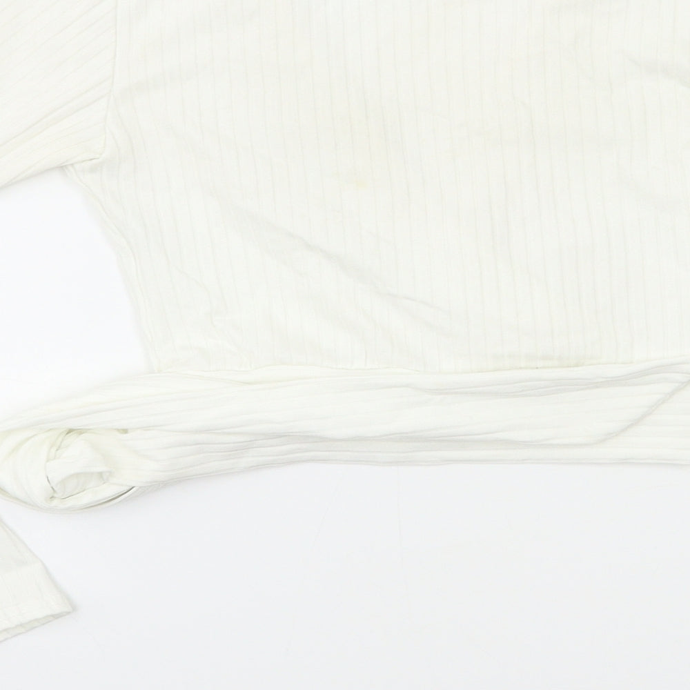 New Look Womens White   Wrap Blouse Size 6