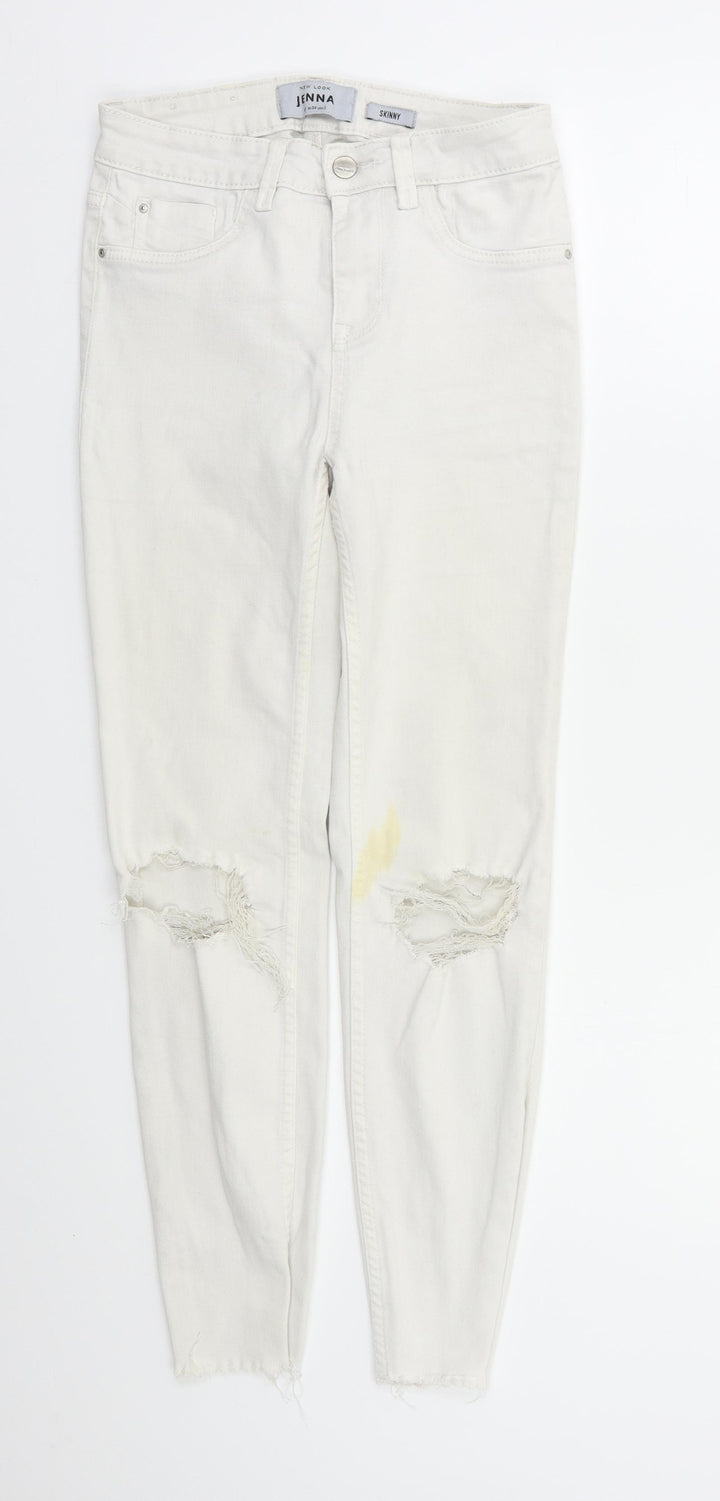 New Look Womens White Skinny Jeans Size 6 L26 in
