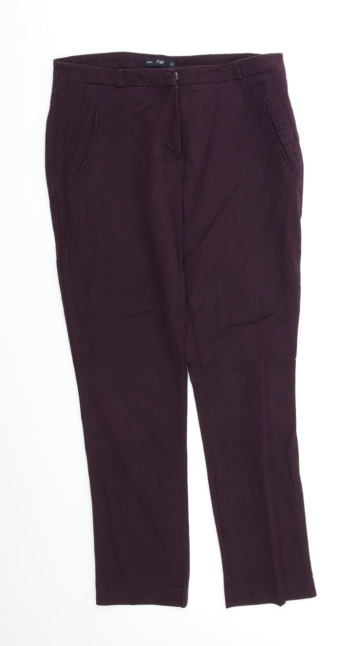F&F Womens Purple Dress Pants Trousers Size 10 L26 in