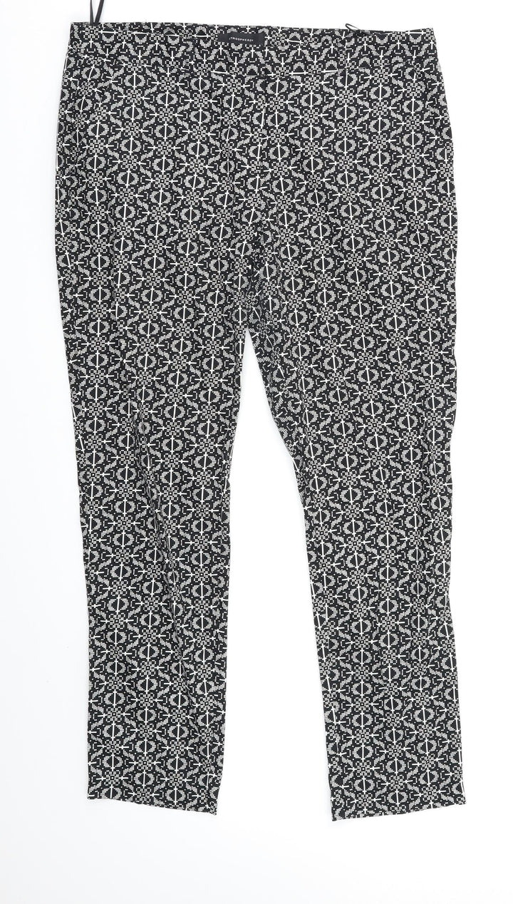 Atmosphere Womens Black Geometric Trousers Size 12 L28 in