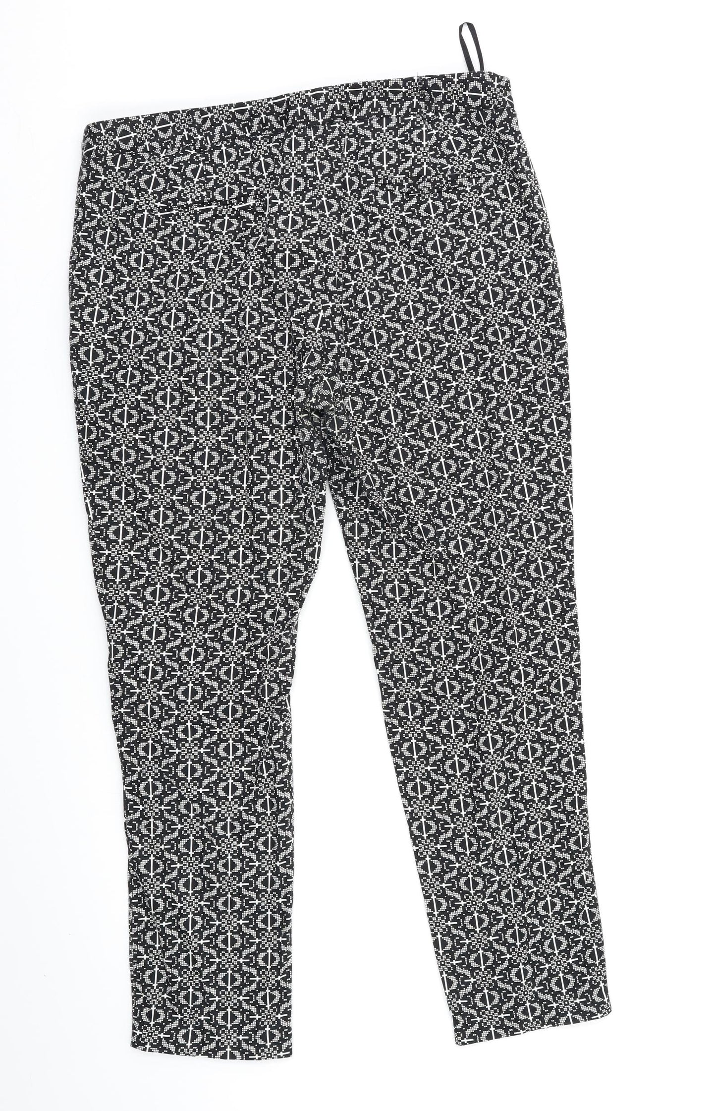Atmosphere Womens Black Geometric  Trousers  Size 12 L28 in