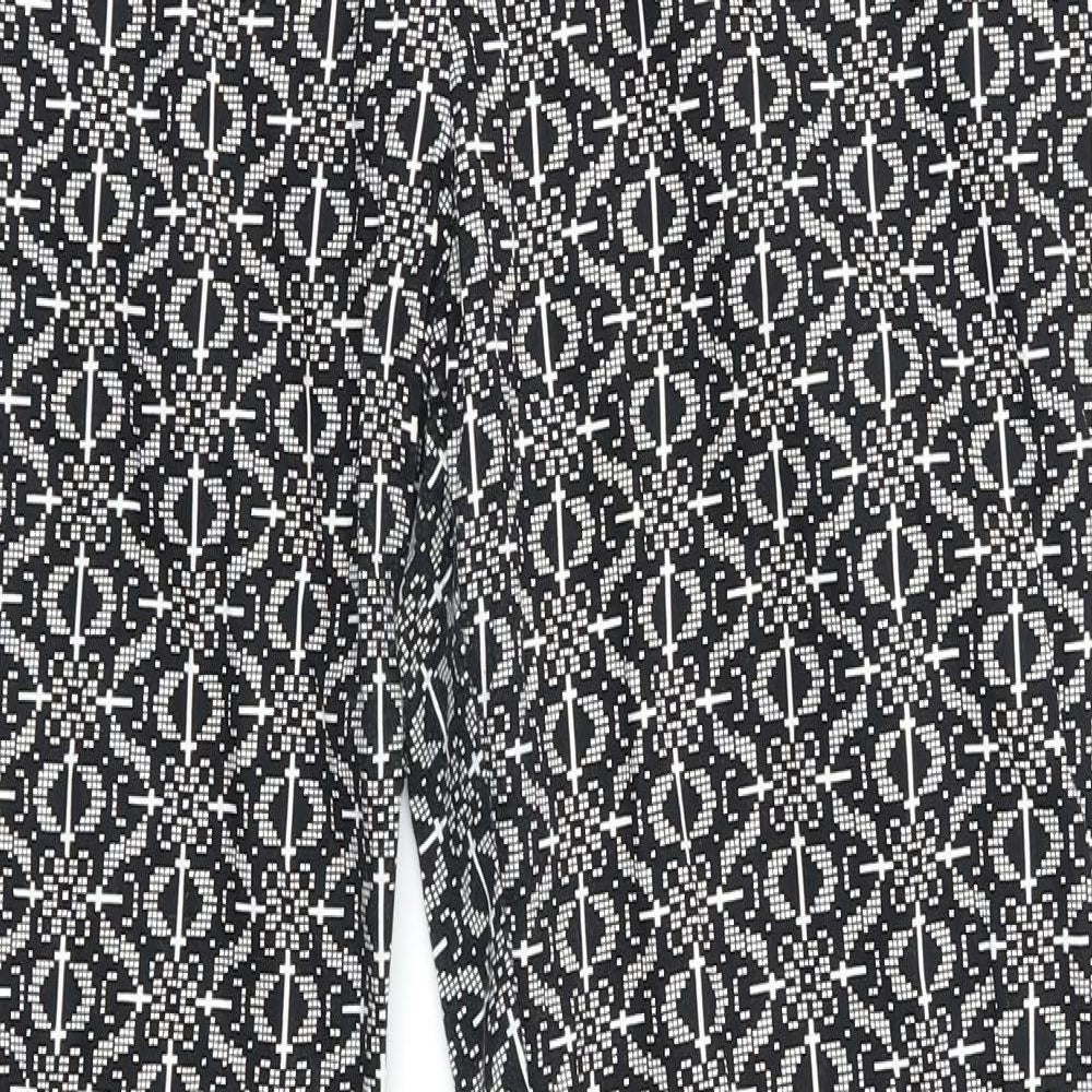 Atmosphere Womens Black Geometric  Trousers  Size 12 L28 in
