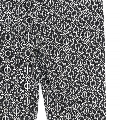 Atmosphere Womens Black Geometric  Trousers  Size 12 L28 in