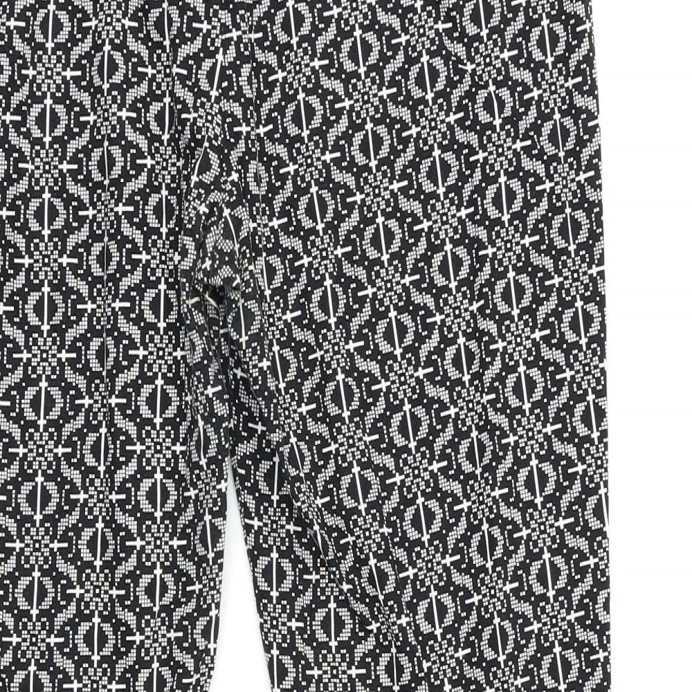Atmosphere Womens Black Geometric  Trousers  Size 12 L28 in