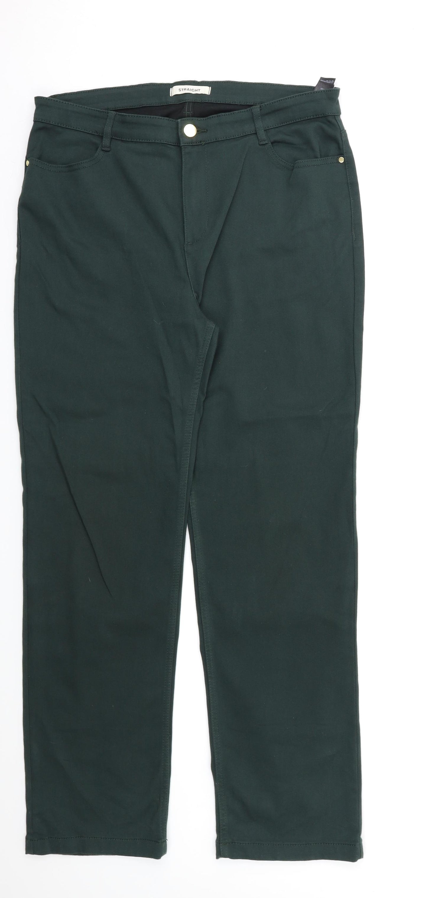 M&S Womens Green   Straight Jeans Size 16 L28 in