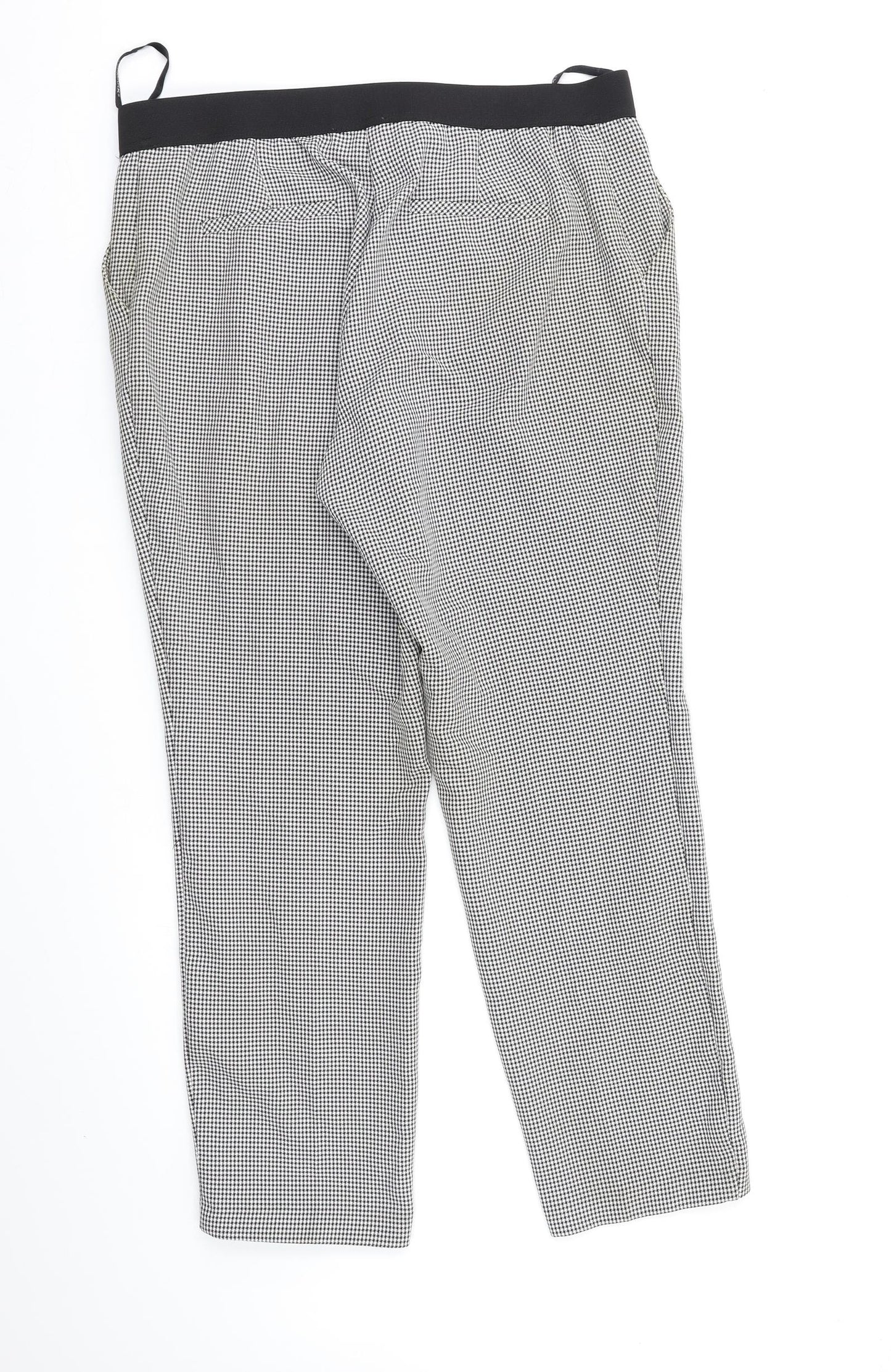 Primark Womens Black Check  Trousers  Size 16 L26 in