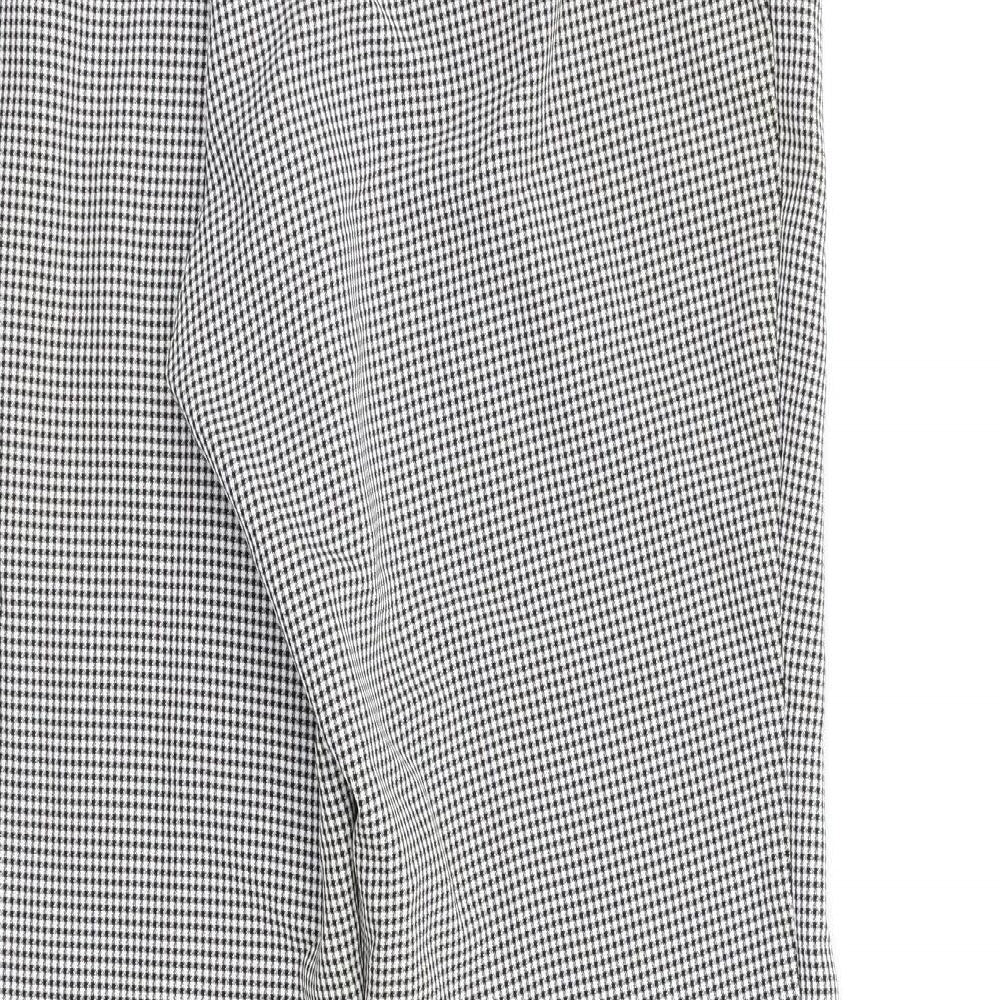 Primark Womens Black Check  Trousers  Size 16 L26 in