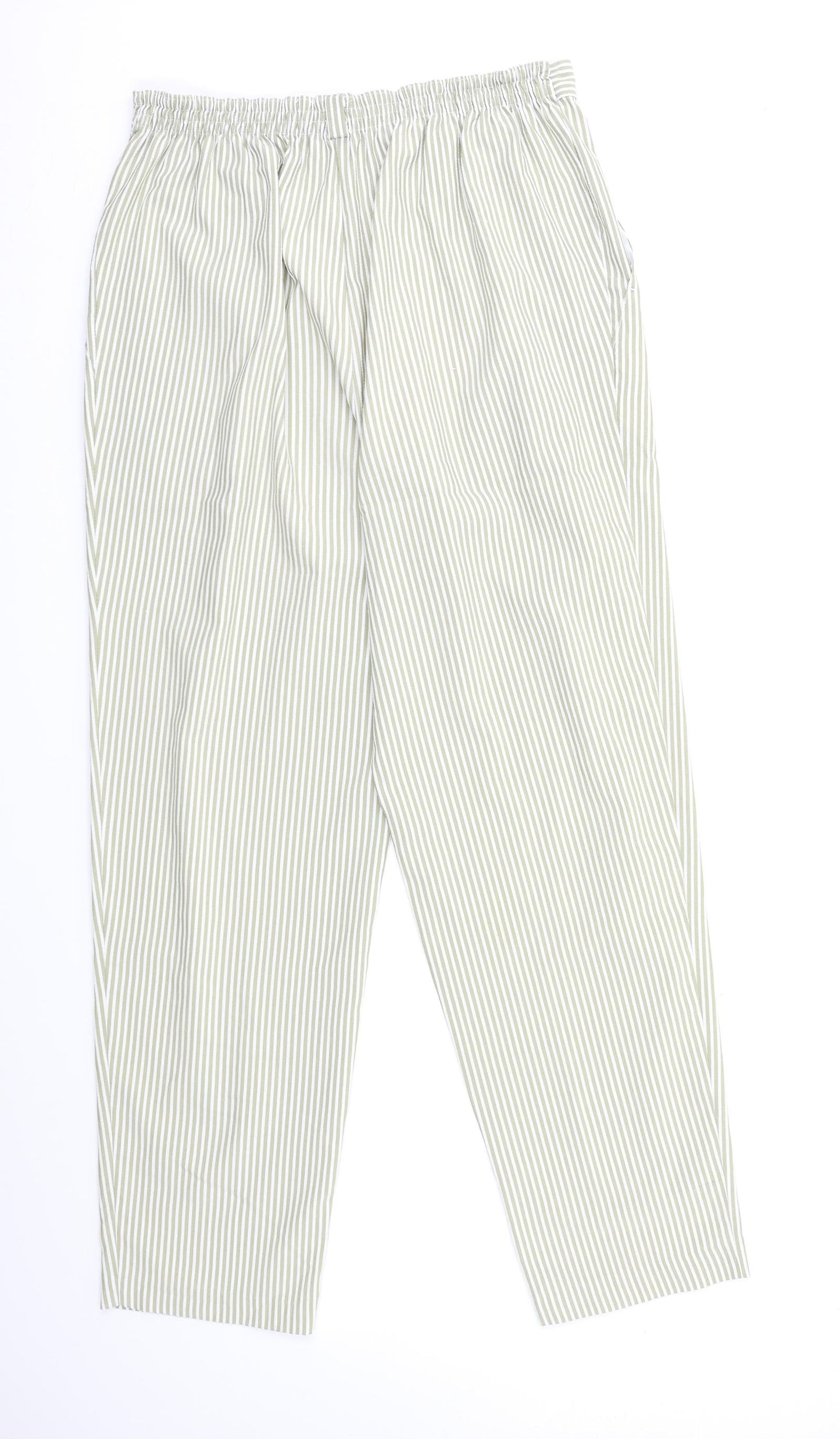 St Michael Womens Green Striped  Trousers  Size 16 L28 in
