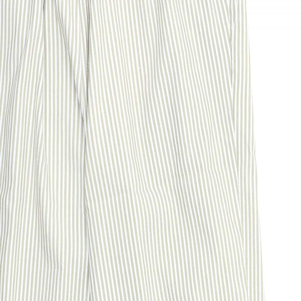St Michael Womens Green Striped  Trousers  Size 16 L28 in