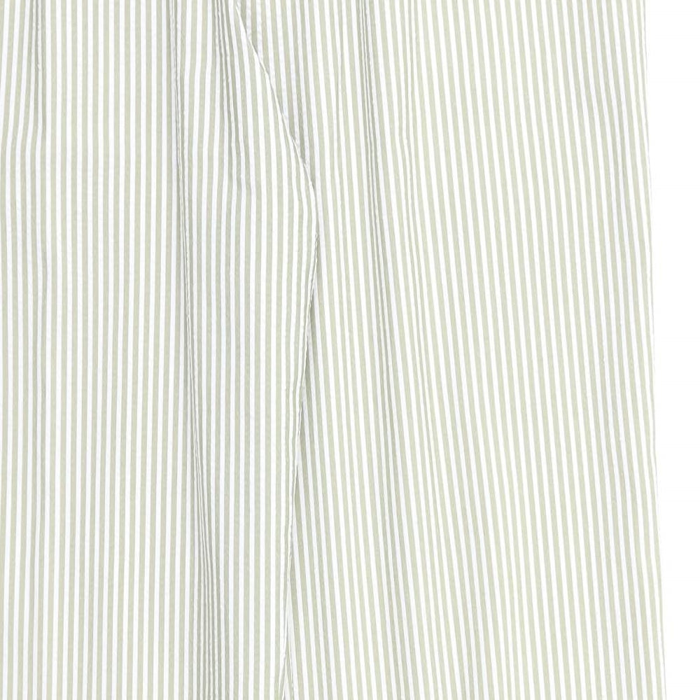 St Michael Womens Green Striped  Trousers  Size 16 L28 in