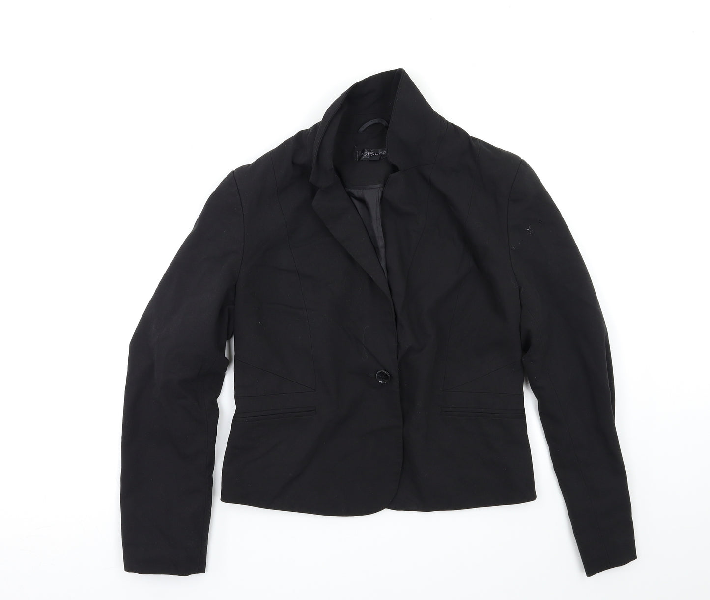Topshop Womens Black   Overcoat Blazer Size 12