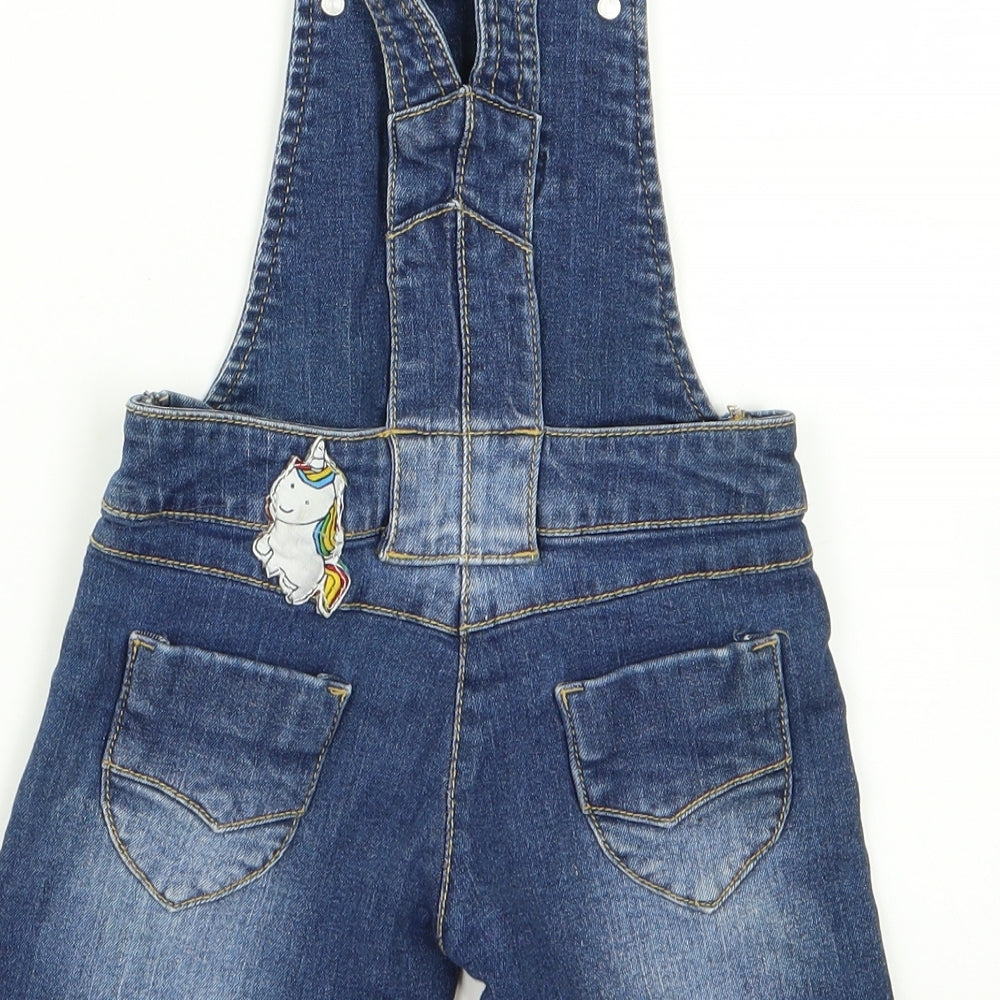 text Girls Blue   Dungaree One-Piece Size 2 Years