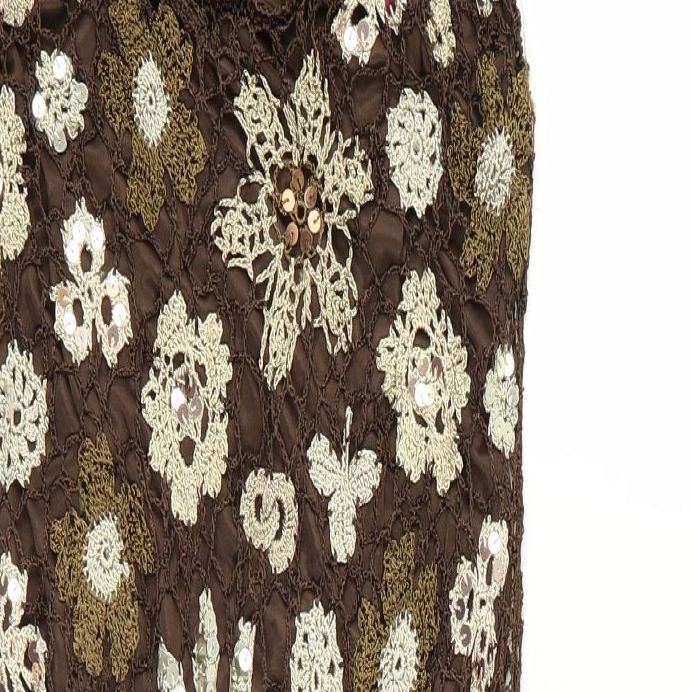 Preworn Womens Brown  Rayon Fit & Flare  Size S